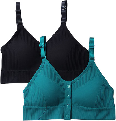 Jay Front Open Bra Women Bralette Heavily Padded Bra(Multicolor)