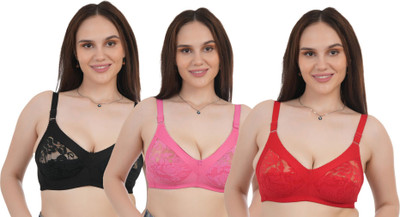 JEAGER JEAGER NET BRA Women Full Coverage Non Padded Bra(Multicolor)