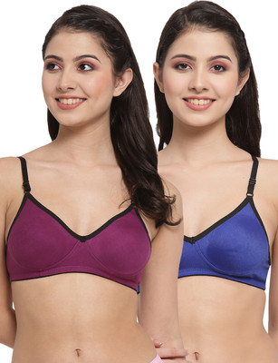 Docare M2Mino Women T-Shirt Non Padded Bra(Purple, Dark Blue)