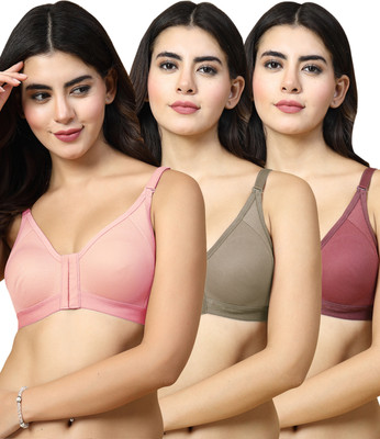 Docare DCFO280 Front Open Women Sports Non Padded Bra(Pink, Brown, Maroon)