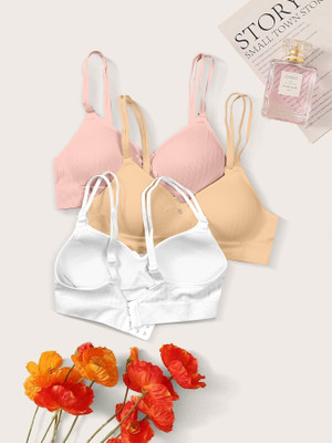 NAGARVEL CREATION 6/309-PNK/SKN/WHT-P03-36 Women Push-up Lightly Padded Bra(Multicolor)
