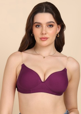 Dressberry DressBerry Transparent Back Heavy Padded Bra Women T-Shirt Heavily Padded Bra(Maroon)