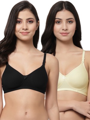 Docare NovaPad Women T-Shirt Lightly Padded Bra(Black, Yellow)