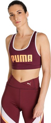 PUMA Mid Impact 4Keeps Women Sports Lightly Padded Bra(Purple)