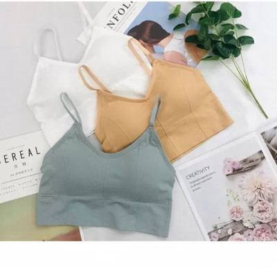 HouseOfCommon Women Sports Lightly Padded Bra(Green, Grey, Beige)