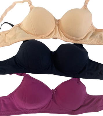 Bilqis -Padded,Pack of 3 Women T-Shirt Lightly Padded Bra (Multicolor) Women Full Coverage Lightly Padded Bra(Multicolor)