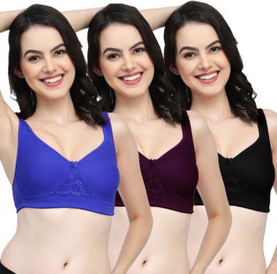 COLLEGE GIRL CG1214Mino Women Minimizer Non Padded Bra(Dark Blue, Purple, Black)