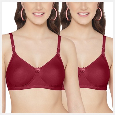 TWEENS Tweens Non Padded Cotton Rich Concealer T-Shirt Bra Women T-Shirt Non Padded Bra(Maroon)