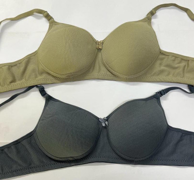 CALCADOS Combo pack of 2 Women Push-up Lightly Padded Bra(Green, Grey)