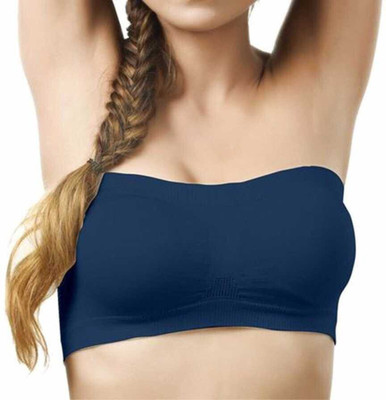 BRATON Women Bandeau/Tube Non Padded Bra(Dark Blue)
