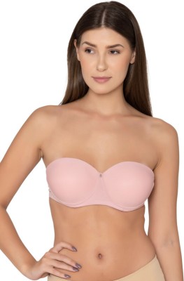 B'ZAR B'ZAR Women's Demicup| Backless| Strapless| Wired Bra-BZ6112 pack of 1 Women Balconette Lightly Padded Bra(Pink)