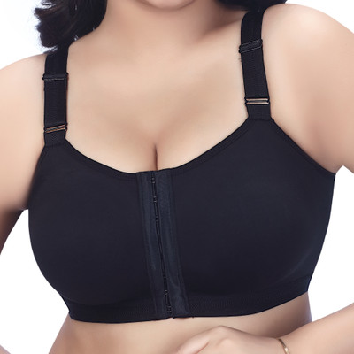 Trylo FRONT OPEN-BLACK-40-C-CUP Women Full Coverage Non Padded Bra(Black)