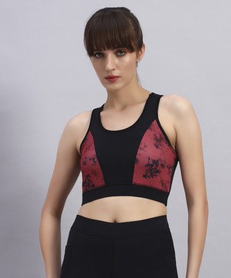 BEING RUNNER Women Sports Non Padded Bra(Black, Maroon)