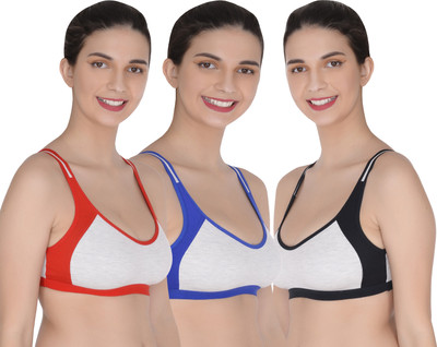 Lady One Women Sports Non Padded Bra(Multicolor)