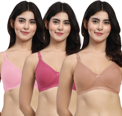 LILY ithsirdMino Women T-Shirt Non Padded Bra(Gold, Purple, Pink)