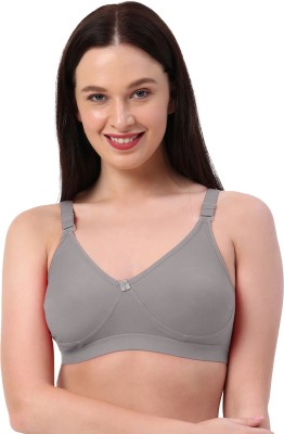 Planetinner Full Coverage T-Shirt Bra for Heavy Bust Women Full Coverage Non Padded Bra(Silver)