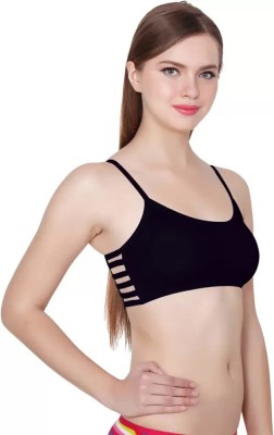 Red Ballons 6 strap bra padded - black colour Women Sports Non Padded Bra(Black)