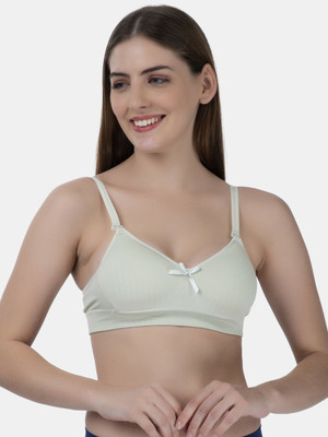 TOMKOT Padded Seamless soft fabric Women Push-up Lightly Padded Bra(Green)