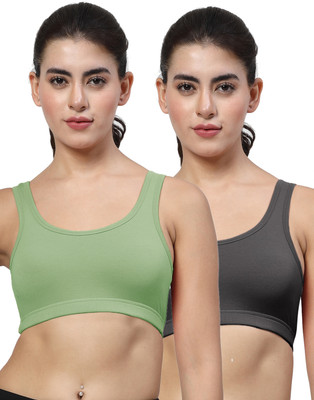 LILY StropsYttak Double Layered Women Sports Non Padded Bra(Green, Black)