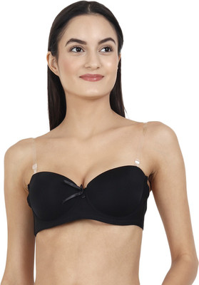 JMT Wear Push Up Bra Padded Underwire Convertible Multiway Strapless Bra For Women Women Bralette Heavily Padded Bra(Black)