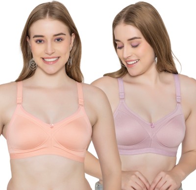 maashie M3307 Women's Full Coverage Seamless Non Padded Bra Women Everyday Non Padded Bra(Orange, Purple)