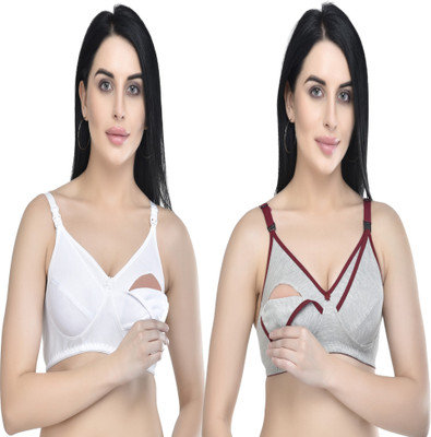 FASALVI Women Maternity/Nursing Non Padded Bra(Multicolor)