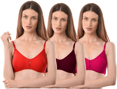 Vanila Women’s Non-Padded Non-Wired Everyday Bra Women Everyday Non Padded Bra(Red, Pink, Maroon)