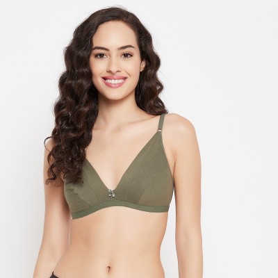 Clovia Women Plunge Non Padded Bra(Green)