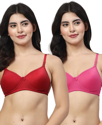 LILY maofcigam Women Full Coverage Heavily Padded Bra(Maroon, Pink)
