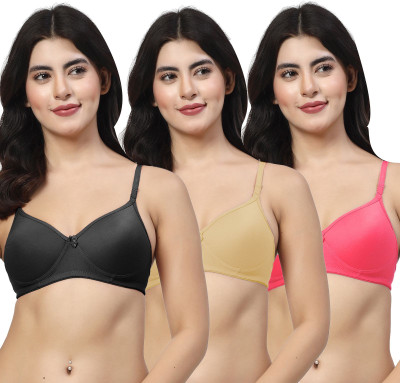 LILY maofcigam Women Everyday Heavily Padded Bra(Black, Beige, Red)