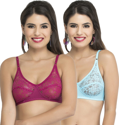 Docare Diamond Women Bralette Non Padded Bra(Purple, Blue)