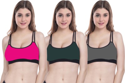 PIBU A-DD Bra Women Minimizer Non Padded Bra(Pink, Green, Grey)