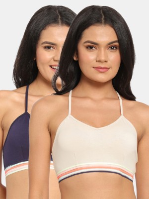 N-gal N-Gal Cotton Striped Edge Bralette Pack Of 2 Women Bralette Non Padded Bra(Multicolor)
