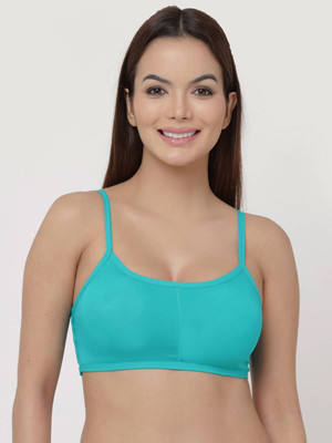 MUSKI COLLECTION Women's Lightly Padded Non-Wired Full Coverage Bra with Lace Detailing Women Bralette Lightly Padded Bra(Light Green)