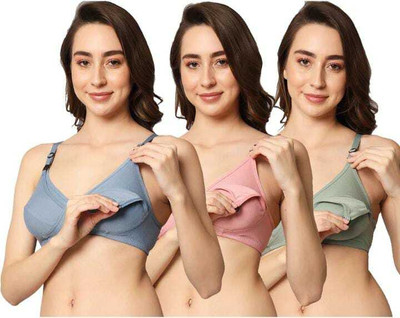 DUA FASHION Women Maternity/Nursing Non Padded Bra(Multicolor)