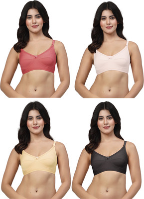 LILY akihdar Women Minimizer Non Padded Bra(White, Maroon, Beige, Black)