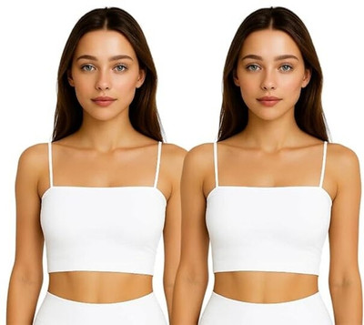 Nyora Women Bralette Lightly Padded Bra(White)