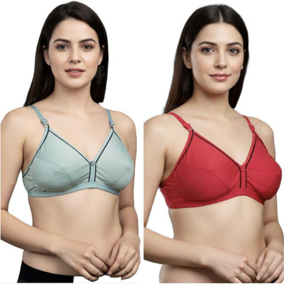 AMPIRE STORE FKT-AMP-BLK/MRN_BRA-32 Women Everyday Non Padded Bra(Black, Maroon)