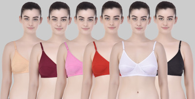 Zivosis Women Full Coverage Non Padded Bra(Red, White, Pink, Maroon, Gold, Black)