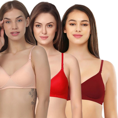Thread sutra Everday T-Shirt Bra Women T-Shirt Lightly Padded Bra(Multicolor)