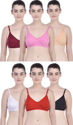 Yana Women Full Coverage Non Padded Bra(Red, White, Pink, Maroon, Gold, Black)