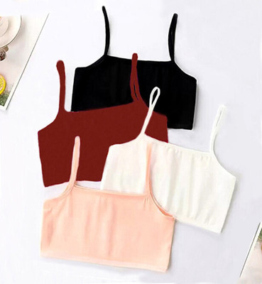 Dwinkky Combo of 4 fully stretchable cotton everyday Sports bra (Multicolor) Girls Training/Beginners Non Padded Bra(Multicolor)