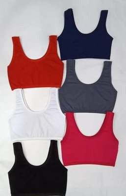 Adgaon Air Sports Bra (Free Size, Fits Best- 28-34)Pack of 6 Women Everyday Non Padded Bra(Multicolor)