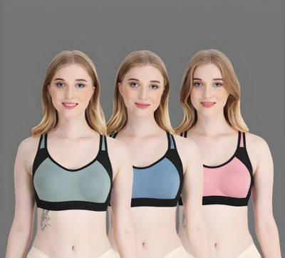 ASHMIRAS pack of 3 Women Stick-on Non Padded Bra(Multicolor)