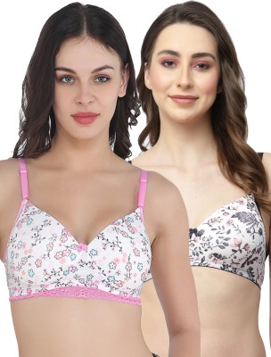 COLLEGE GIRL Lacepad-02-Polypad-526 Women T-Shirt Lightly Padded Bra(White, Pink, White, Black)