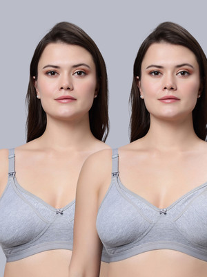 Eden EDENBRA4GREYGREY Women Maternity/Nursing Non Padded Bra(Grey)