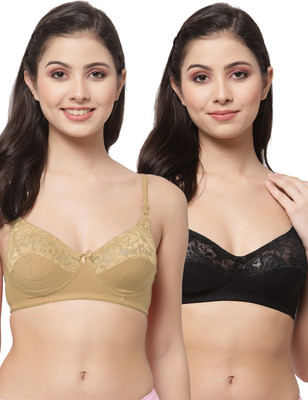 Docare NET21 Women Bralette Non Padded Bra(Brown, Black)