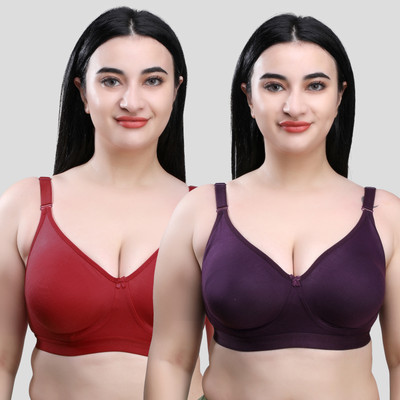 SKDREAMS 452-2br Women Everyday Non Padded Bra(Red, Purple)