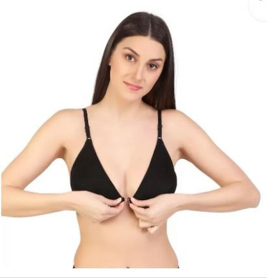 jeniry Full Coverage Front Open Soft Cub Bra For Women's ( Pack of 1 ) Women Full Coverage Non Padded Bra(Black)