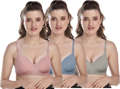 In Beauty Women Everyday Non Padded Bra(Black, Blue, Dark Green)